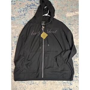 Baby Phat Rhinestone Logo Full Zip Hoodie Black Women’s Plus 2X NWT